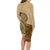 Hawaii Kanaloa Tiki Family Matching Long Sleeve Bodycon Dress and Hawaiian Shirt Polynesian Tattoo and Tapa Pattern