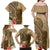 Hawaii Kanaloa Tiki Family Matching Off Shoulder Maxi Dress and Hawaiian Shirt Polynesian Tattoo and Tapa Pattern