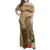 Hawaii Kanaloa Tiki Family Matching Off Shoulder Maxi Dress and Hawaiian Shirt Polynesian Tattoo and Tapa Pattern