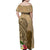 Hawaii Kanaloa Tiki Family Matching Off Shoulder Maxi Dress and Hawaiian Shirt Polynesian Tattoo and Tapa Pattern