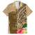 Hawaii Kanaloa Tiki Family Matching Off Shoulder Short Dress and Hawaiian Shirt Polynesian Tattoo and Tapa Pattern