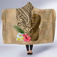 Hawaii Kanaloa Tiki Hooded Blanket Polynesian Tattoo and Tapa Pattern LT03 - Polynesian Pride