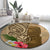 Hawaii Kanaloa Tiki Round Carpet Polynesian Tattoo and Tapa Pattern