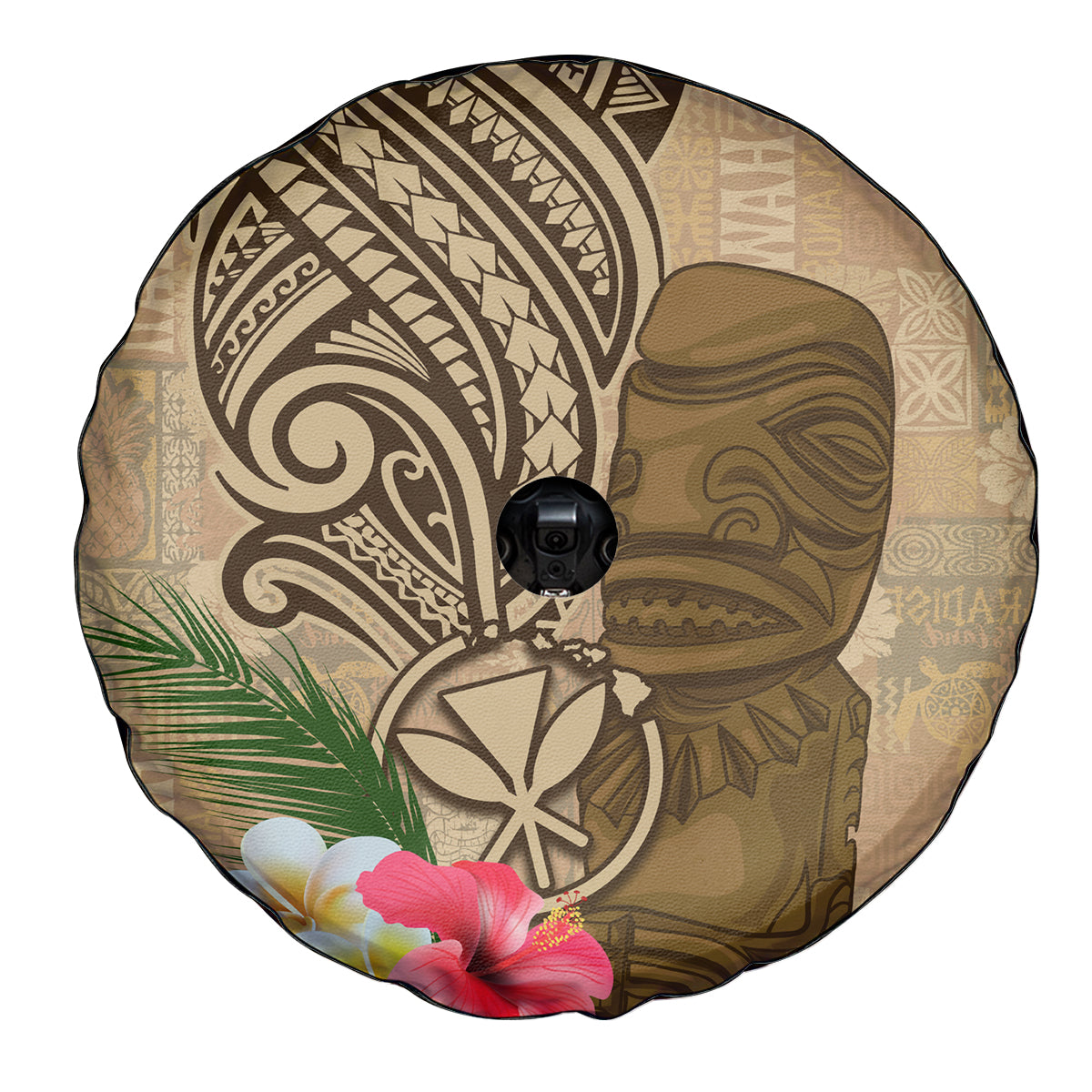 Hawaii Kanaloa Tiki Spare Tire Cover Polynesian Tattoo and Tapa Pattern LT03 - Polynesian Pride