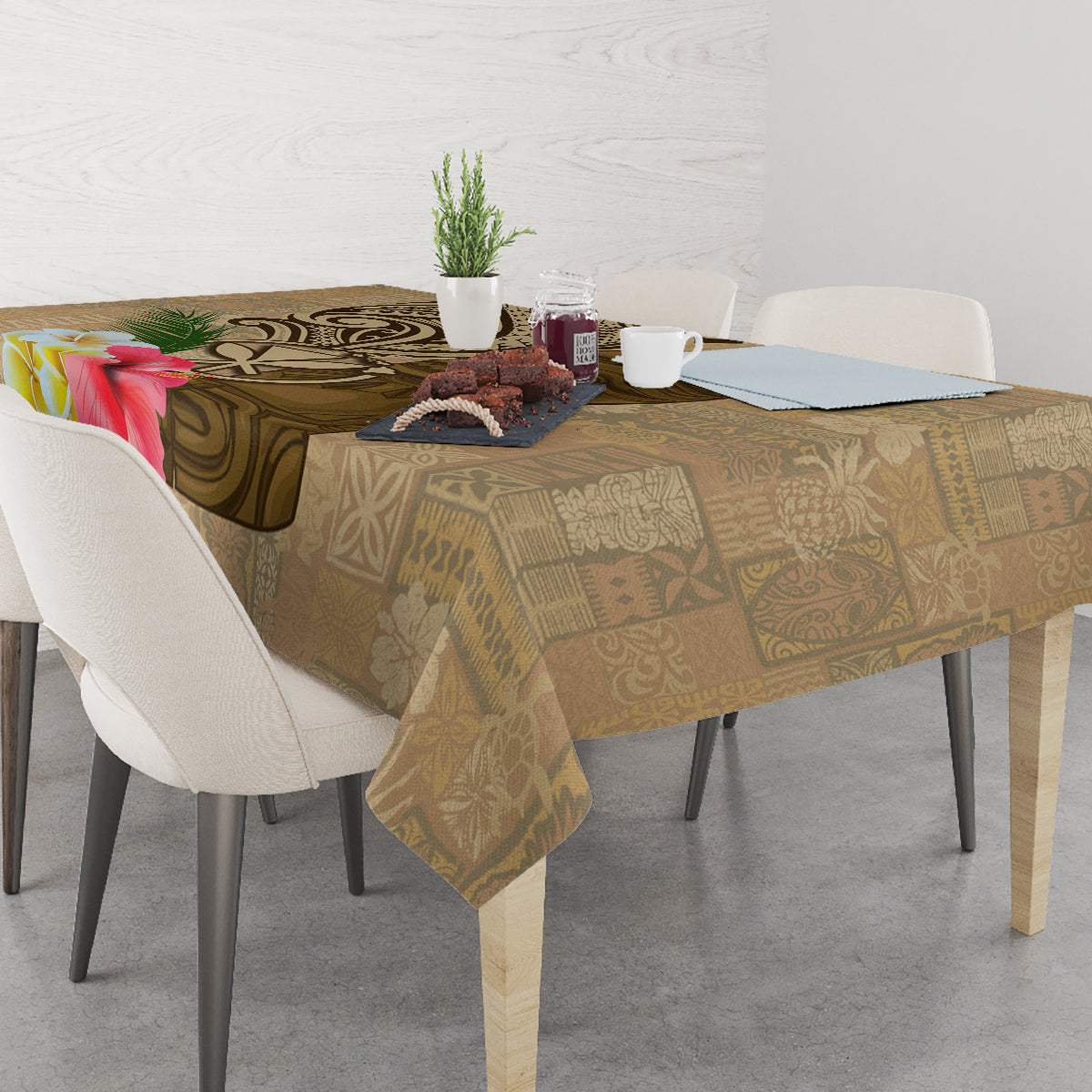 Hawaii Kanaloa Tiki Tablecloth Polynesian Tattoo and Tapa Pattern LT03 - Polynesian Pride