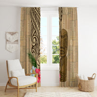 Hawaii Kanaloa Tiki Window Curtain Polynesian Tattoo and Tapa Pattern LT03 - Polynesian Pride