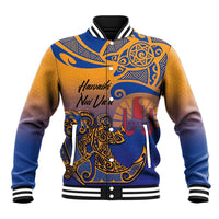 Hawaiki Nui Va'a Solo French Polynesia Baseball Jacket Sunset Color LT03 Unisex Yellow - Polynesian Pride