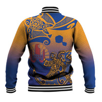 Hawaiki Nui Va'a Solo French Polynesia Baseball Jacket Sunset Color LT03 - Polynesian Pride