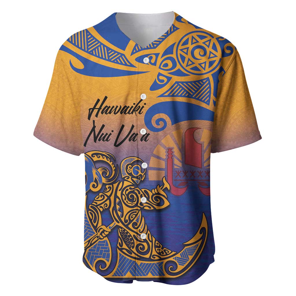 Hawaiki Nui Va'a Solo French Polynesia Baseball Jersey Sunset Color