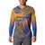Hawaiki Nui Va'a Solo French Polynesia Button Sweatshirt Sunset Color