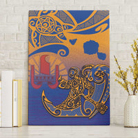 Hawaiki Nui Va'a Solo French Polynesia Canvas Wall Art Sunset Color LT03 Without Frame Yellow - Polynesian Pride