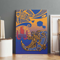 Hawaiki Nui Va'a Solo French Polynesia Canvas Wall Art Sunset Color LT03 - Polynesian Pride