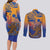 Hawaiki Nui Va'a Solo French Polynesia Couples Matching Long Sleeve Bodycon Dress and Long Sleeve Button Shirt Sunset Color