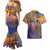 Hawaiki Nui Va'a Solo French Polynesia Couples Matching Mermaid Dress and Hawaiian Shirt Sunset Color