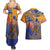 Hawaiki Nui Va'a Solo French Polynesia Couples Matching Summer Maxi Dress and Hawaiian Shirt Sunset Color