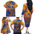 Hawaiki Nui Va'a Solo French Polynesia Family Matching Off The Shoulder Long Sleeve Dress and Hawaiian Shirt Sunset Color