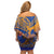 Hawaiki Nui Va'a Solo French Polynesia Family Matching Off Shoulder Short Dress and Hawaiian Shirt Sunset Color