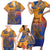 Hawaiki Nui Va'a Solo French Polynesia Family Matching Short Sleeve Bodycon Dress and Hawaiian Shirt Sunset Color