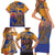 Hawaiki Nui Va'a Solo French Polynesia Family Matching Short Sleeve Bodycon Dress and Hawaiian Shirt Sunset Color