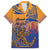 Hawaiki Nui Va'a Solo French Polynesia Family Matching Short Sleeve Bodycon Dress and Hawaiian Shirt Sunset Color