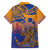 Hawaiki Nui Va'a Solo French Polynesia Family Matching Short Sleeve Bodycon Dress and Hawaiian Shirt Sunset Color