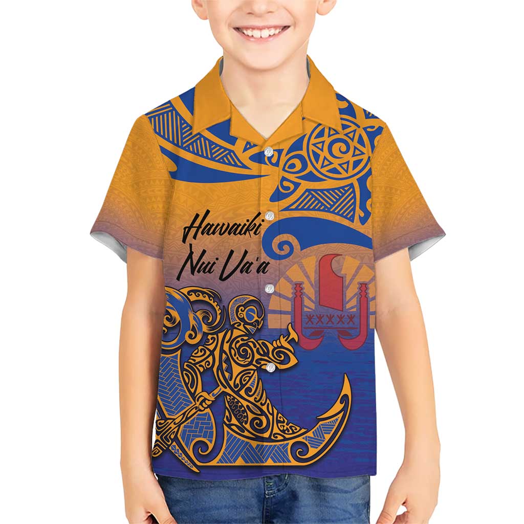 Hawaiki Nui Va'a Solo French Polynesia Hawaiian Shirt Sunset Color LT03 - Polynesian Pride