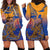 Hawaiki Nui Va'a Solo French Polynesia Hoodie Dress Sunset Color