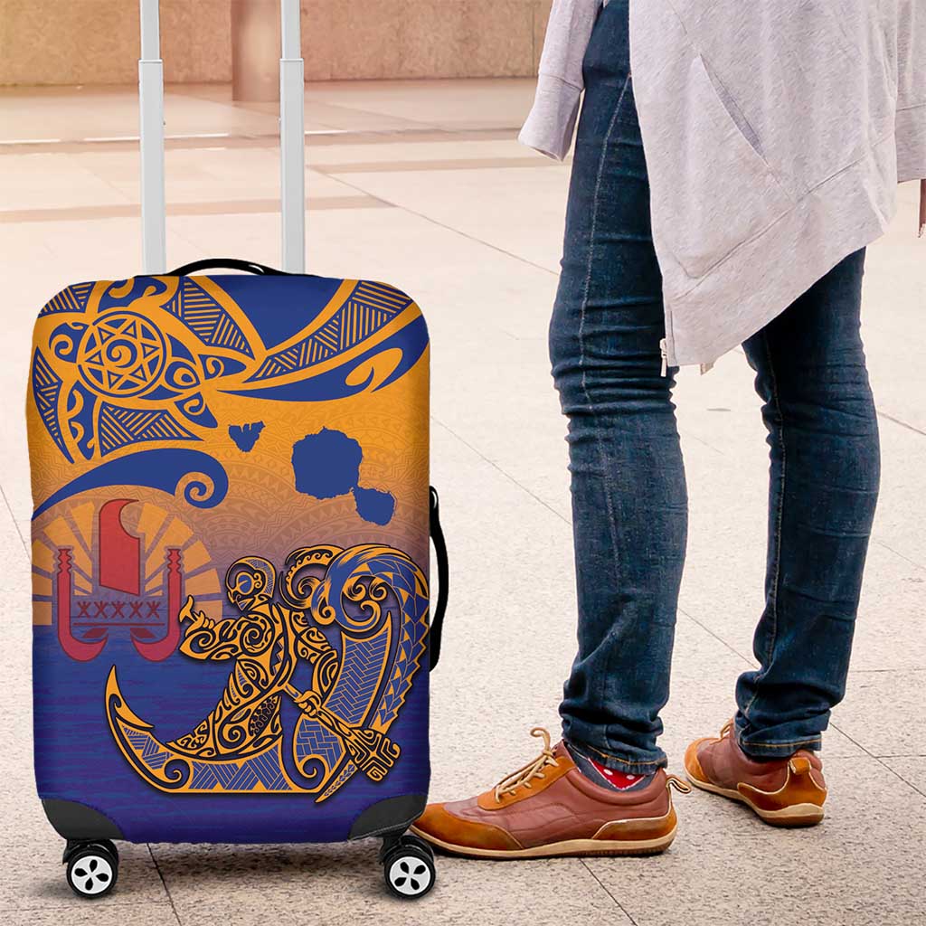 Hawaiki Nui Va'a Solo French Polynesia Luggage Cover Sunset Color LT03 Yellow - Polynesian Pride