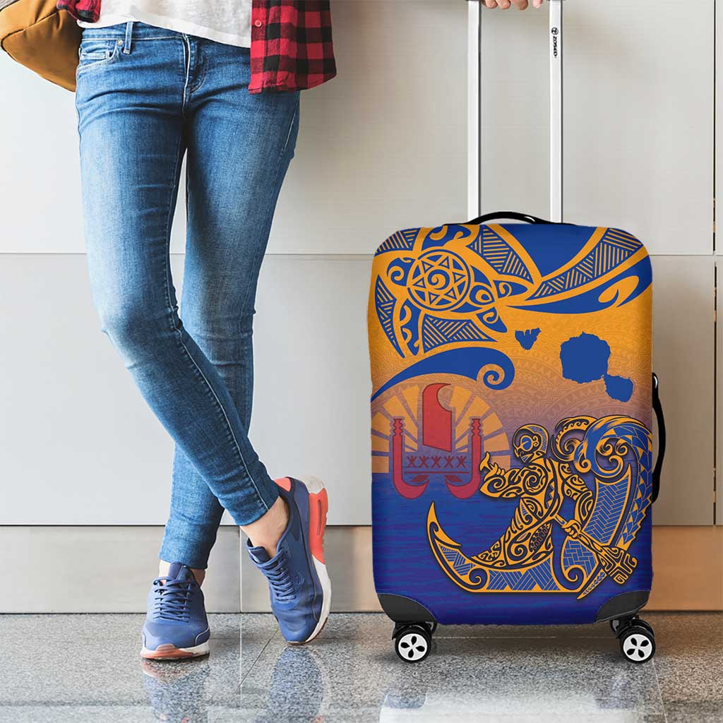 Hawaiki Nui Va'a Solo French Polynesia Luggage Cover Sunset Color LT03 - Polynesian Pride