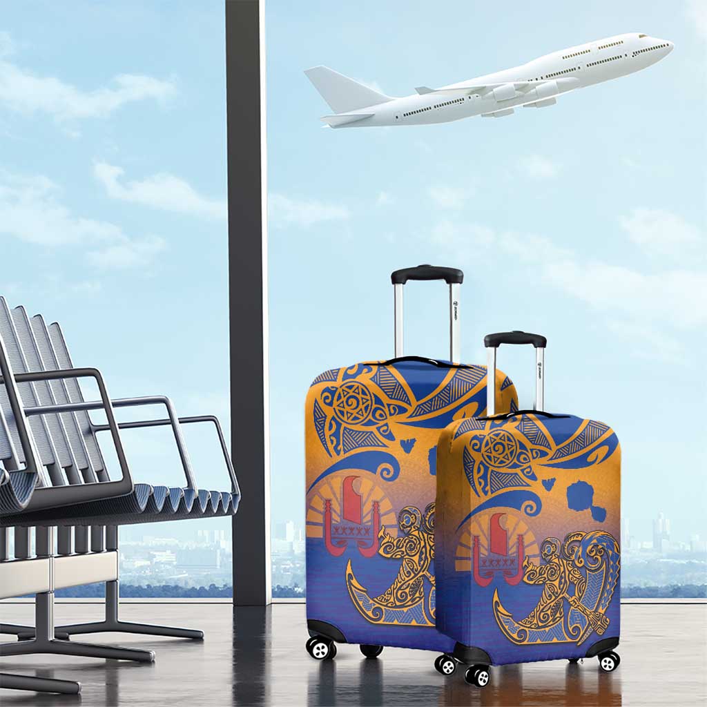 Hawaiki Nui Va'a Solo French Polynesia Luggage Cover Sunset Color LT03 - Polynesian Pride