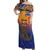 Hawaiki Nui Va'a Solo French Polynesia Off Shoulder Maxi Dress Sunset Color