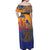 Hawaiki Nui Va'a Solo French Polynesia Off Shoulder Maxi Dress Sunset Color