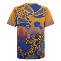Hawaiki Nui Va'a Solo French Polynesia Rugby Jersey Sunset Color LT03 - Polynesian Pride