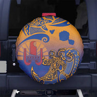 Hawaiki Nui Va'a Solo French Polynesia Spare Tire Cover Sunset Color LT03 - Polynesian Pride