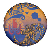 Hawaiki Nui Va'a Solo French Polynesia Spare Tire Cover Sunset Color LT03 - Polynesian Pride