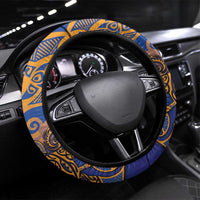 Hawaiki Nui Va'a Solo French Polynesia Steering Wheel Cover Sunset Color LT03 Universal Fit Yellow - Polynesian Pride