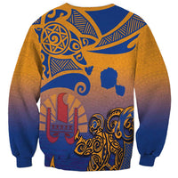Hawaiki Nui Va'a Solo French Polynesia Sweatshirt Sunset Color LT03 - Polynesian Pride