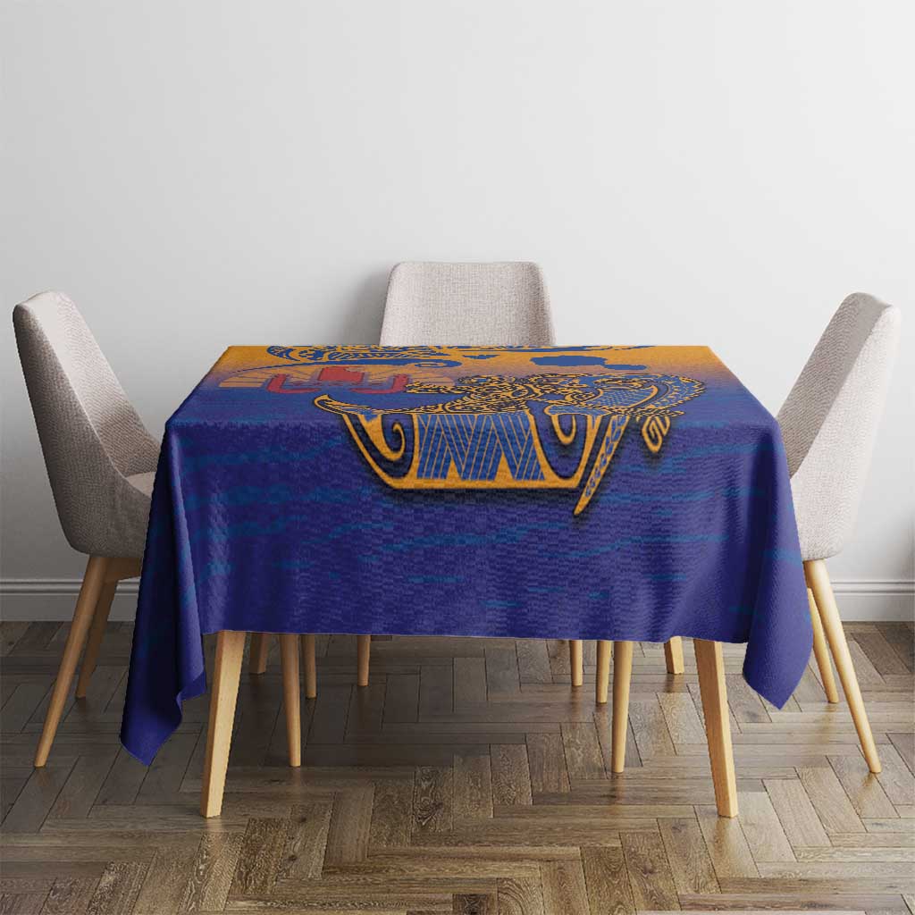 Hawaiki Nui Va'a Solo French Polynesia Tablecloth Sunset Color LT03 - Polynesian Pride
