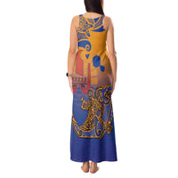 Hawaiki Nui Va'a Solo French Polynesia Tank Maxi Dress Sunset Color LT03 - Polynesian Pride