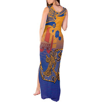 Hawaiki Nui Va'a Solo French Polynesia Tank Maxi Dress Sunset Color LT03 - Polynesian Pride