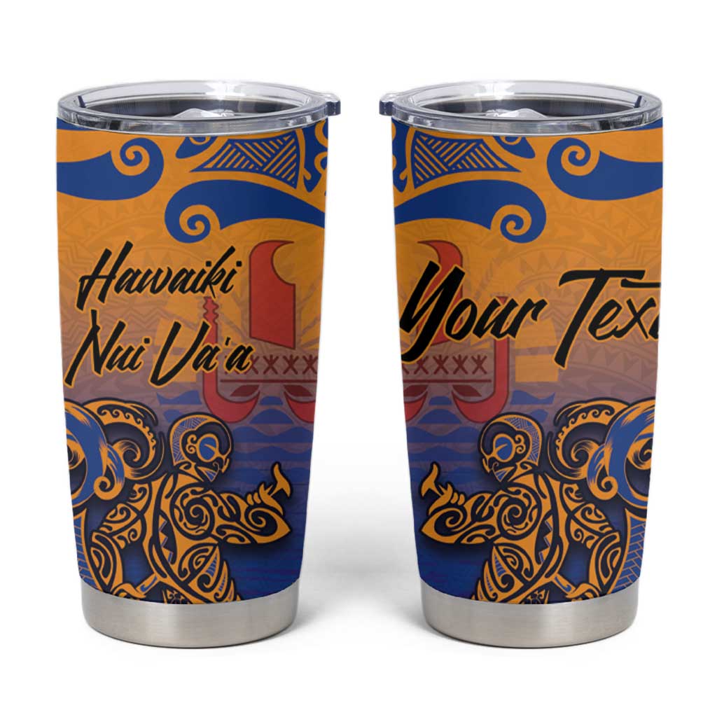 Hawaiki Nui Va'a Solo French Polynesia Tumbler Cup Sunset Color LT03 Yellow - Polynesian Pride
