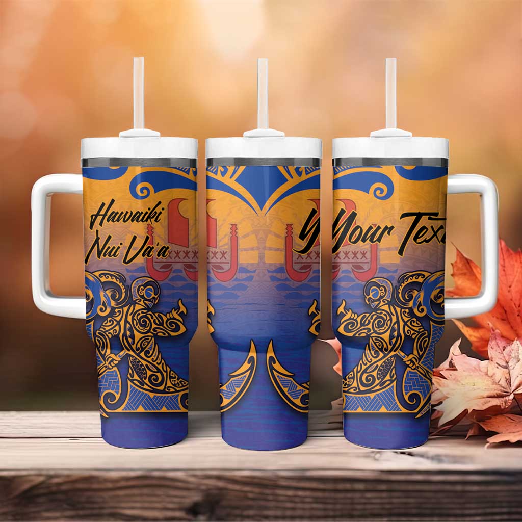 Hawaiki Nui Va'a Solo French Polynesia Tumbler With Handle Sunset Color LT03 - Polynesian Pride