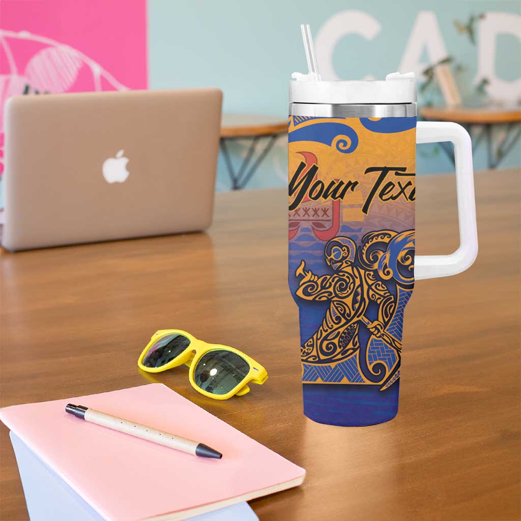 Hawaiki Nui Va'a Solo French Polynesia Tumbler With Handle Sunset Color LT03 - Polynesian Pride