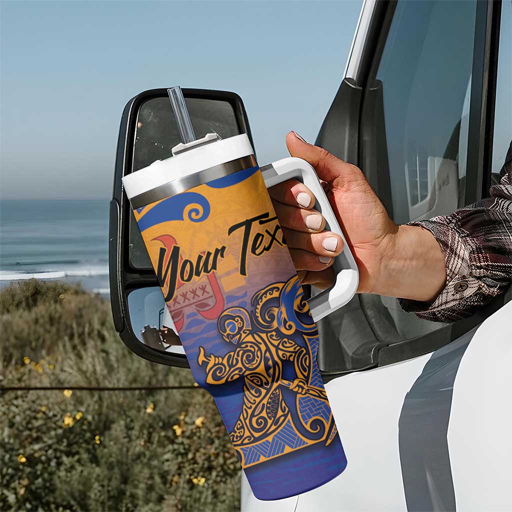 Hawaiki Nui Va'a Solo French Polynesia Tumbler With Handle Sunset Color LT03 - Polynesian Pride