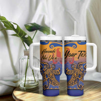 Hawaiki Nui Va'a Solo French Polynesia Tumbler With Handle Sunset Color LT03 - Polynesian Pride
