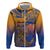 Hawaiki Nui Va'a Solo French Polynesia Zip Hoodie Sunset Color