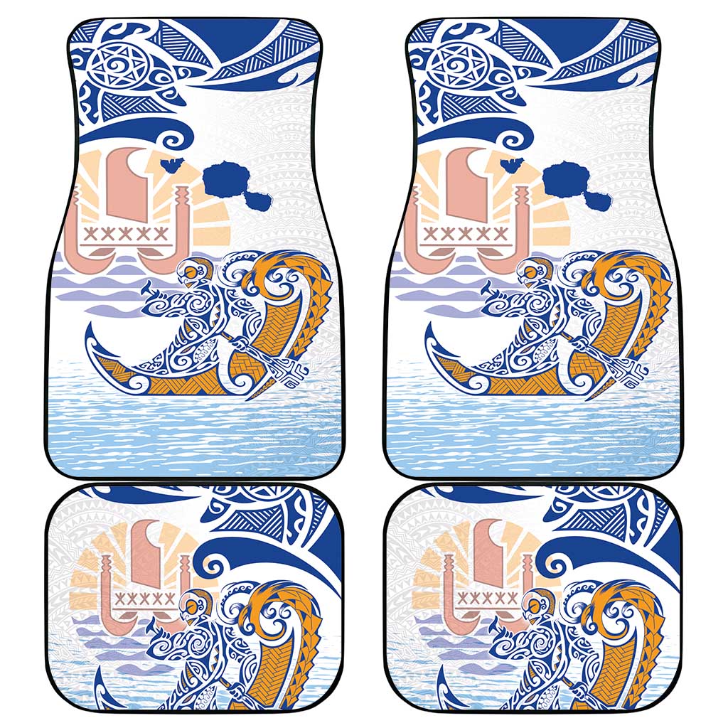Hawaiki Nui Va'a Solo French Polynesia Car Mats Blue Color LT03 - Polynesian Pride