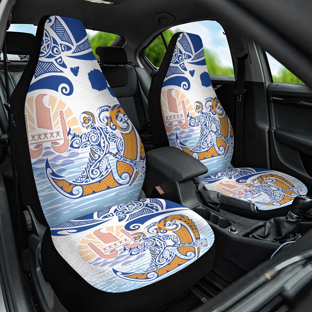 Hawaiki Nui Va'a Solo French Polynesia Car Seat Cover Blue Color