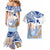 Hawaiki Nui Va'a Solo French Polynesia Couples Matching Mermaid Dress and Hawaiian Shirt Blue Color