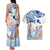 Hawaiki Nui Va'a Solo French Polynesia Couples Matching Tank Maxi Dress and Hawaiian Shirt Blue Color